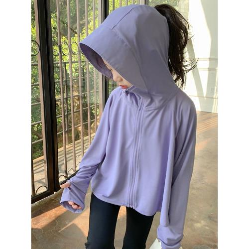 女童防曬衣外套夏2024新款中大童寬松連帽防紫外線透氣冰涼防曬服