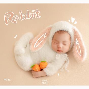 兔年滿月拍照道具嬰兒滿月照寶寶拍攝服裝百天月子藝術照兒童衣服