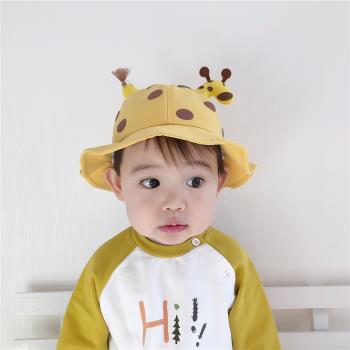 春夏可愛長頸鹿遮陽薄款嬰童帽子