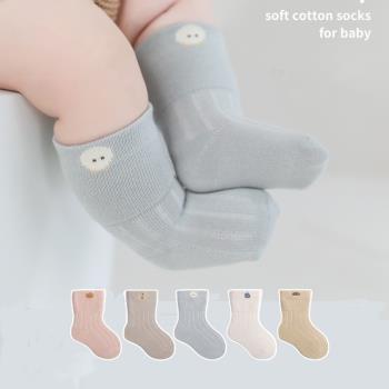 新生嬰兒襪子春秋純棉0一3月6初生嬰幼兒男女寶寶夏季無骨中筒襪