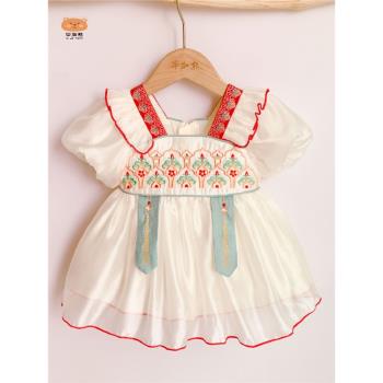 女寶寶連衣裙女童公主裙子紗裙周歲禮服嬰兒夏季夏裝小童漢服童裝