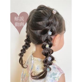 可愛小皮筋迷你女孩花朵兒童編發