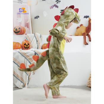 兒童萬圣節幼兒園動物舞臺演出服飾2024男童COS恐龍角色表演出服