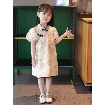 女童旗袍連衣裙夏裝2023新款兒童中國風寶寶夏季洋氣漢服公主裙子