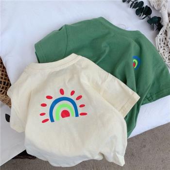 韓國寶寶彩虹印花棉質短袖T恤衫