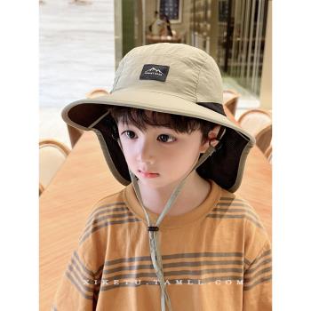 兒童帽子夏季男童太陽帽防曬帽防紫外線女童漁夫帽寶寶遮陽帽韓版