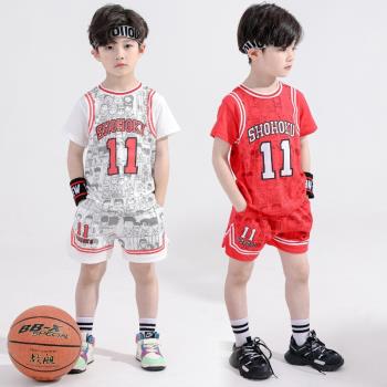 假兩件小學生運動棉兒童籃球服