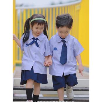 泰國校服襯衫六一兒童班服泰式女童男童幼兒園服飾畢業服jk套裝