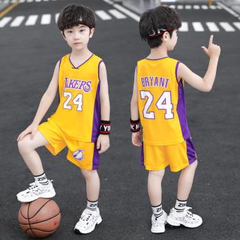 24號科比球衣兒童夏季美式速干小學生運動服中大童男孩背心籃球服