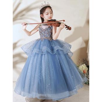 女童禮服輕奢小眾高端花童婚禮兒童生日公主裙主持鋼琴比賽蓬蓬裙