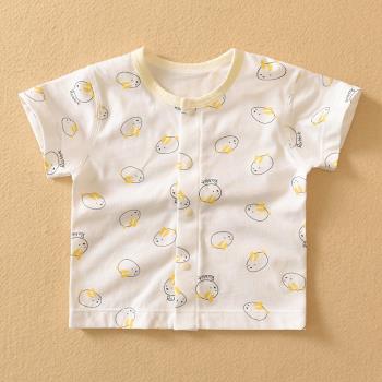 夏季哈咪奇嬰兒薄款上衣新生寶寶空調服男女兒童短袖卡通單衣汗衫