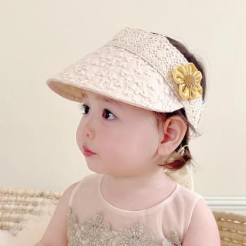 嬰兒可愛超萌女童蕾絲防曬遮陽帽
