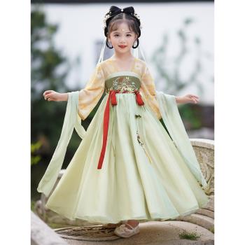 漢服女童夏季古裝兒童裝中國風連衣裙小女孩唐裝襦裙古風超仙夏裝