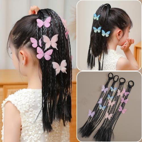 兒童假發辮子女童拳擊辮甜酷馬尾辮女孩扎頭發皮筋發圈臟臟辮頭繩