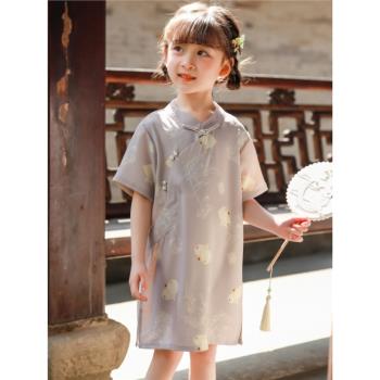 兒童旗袍夏季新款中國風改良款連衣裙女孩夏洋氣可愛中長款公主裙