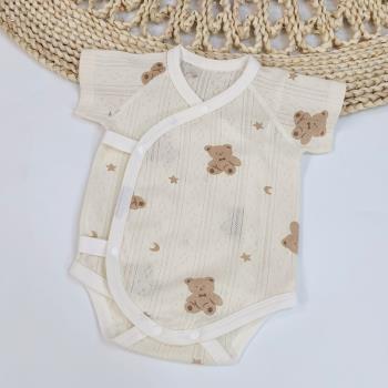 早產兒哈衣寶寶三角包屁衣低體重雙胞胎長短袖4-5斤小碼夏季薄款