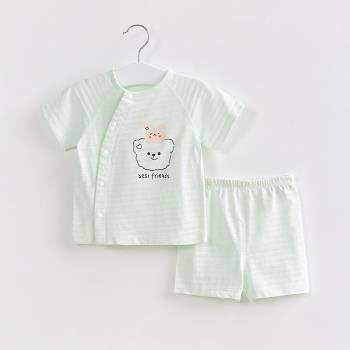 男寶寶分體新生嬰兒純棉睡衣夏裝