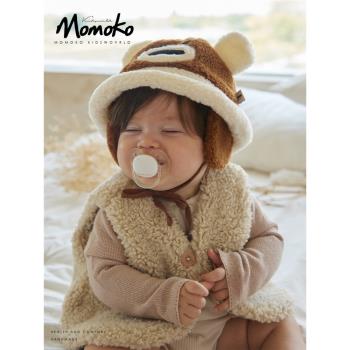 嬰幼兒冬款新生兒衣服幼兒棉背心加絨仿羊羔毛女童寶寶保暖打底