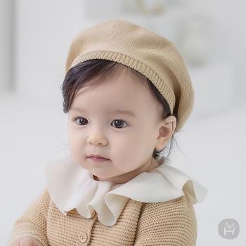 韓國春季新品寶寶帽子薄款貝雷帽針織帽1-3歲嬰兒童公主帽嬰童帽