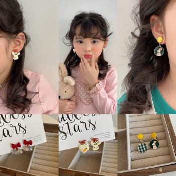 兒童兔子草莓韓國女孩可愛耳環