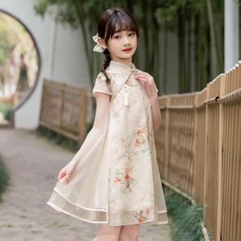 女童連衣裙夏裝2023新款兒童洋氣女孩中國風旗袍裙古風漢服公主裙