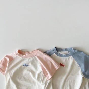 INS韓版夏季嬰兒短袖T恤薄款純棉男女寶寶百搭簡約打底衫兒童上衣