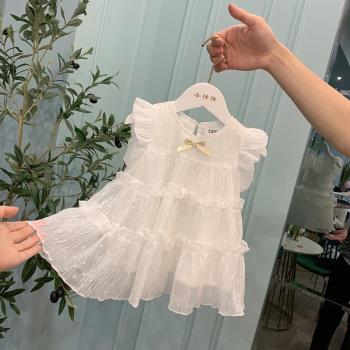 巴­拉夏裝女童寶寶公主裙2024新款連衣裙嬰兒裙子兒童禮服