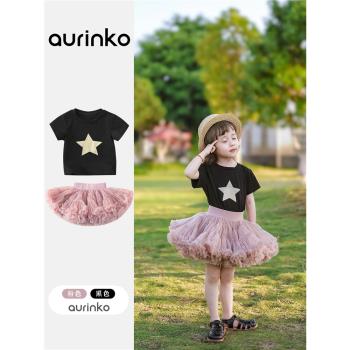 女童連衣裙女寶短袖裙子tutu裙紗裙夏季兒童洋氣公主裙小女孩夏裝
