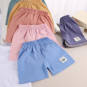 夏季韓版棉麻中小童單件短褲