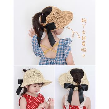 空頂夏季韓版女寶寶嬰兒太陽草帽