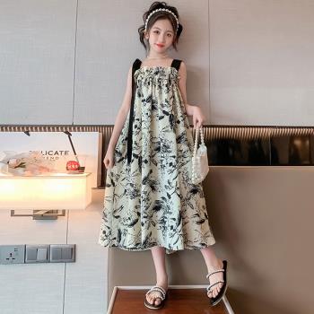 女童旗袍夏季連衣裙2023年新款中大童洋氣夏裝中國風兒童漢服裙子