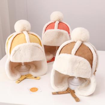冬季男寶寶超萌加厚保暖嬰兒帽子