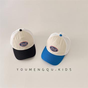 兒童網眼帽子夏季透氣太陽帽男童防紫外線棒球帽遮陽帽女孩鴨舌帽