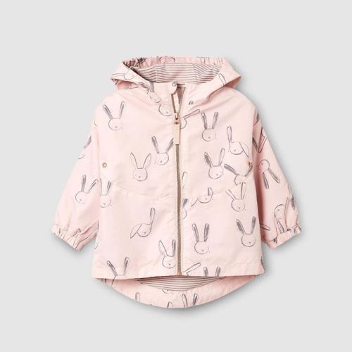 英單女童粉紅兔子外套春秋童裝兒童連帽衫寶寶雙層風衣女孩外出服