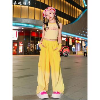 少兒爵士舞女童服裝炸街夏季多巴胺走秀潮童演出嘻哈街舞潮服兒童
