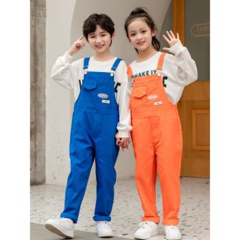 兒童小學生背帶褲合唱演出服六一幼兒園服裝班級男女童套裝朗誦服
