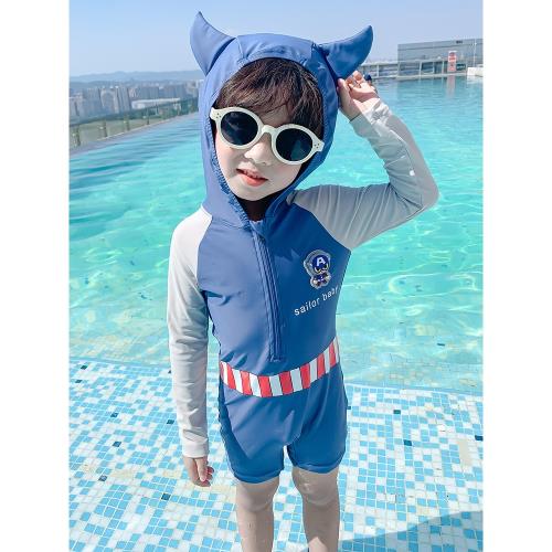 兒童連體游泳衣2025新款男童泳衣嬰兒防曬速干小童男寶寶泳裝夏季