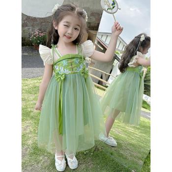 女童漢服2023新款兒童古裝小女孩夏季中國風連衣裙女寶寶夏裝禮服