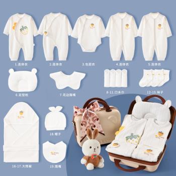 初生嬰兒禮盒新生兒衣服套裝剛出生滿月寶寶見面禮物高檔用品純棉