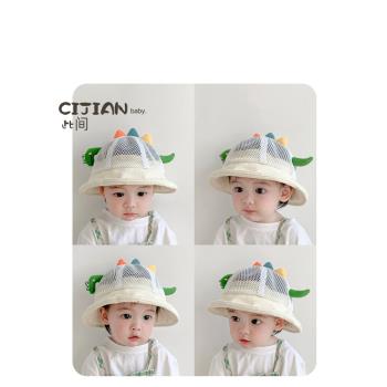 寶寶帽子春秋季嬰兒遮陽帽夏季男寶女孩網款盆帽兒童防曬漁夫帽