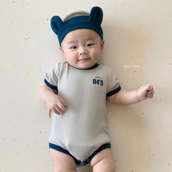 韓國純棉男寶寶簡約數字T恤短袖