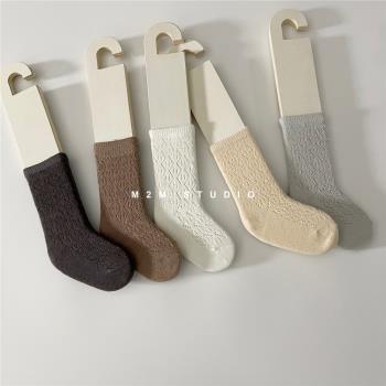 韓國夏季鏤空短襪素色移圈薄款