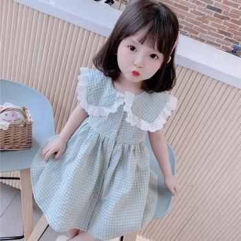 夏季女童寶寶洋氣格子裙