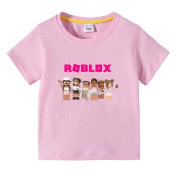 卡通虛擬世界女孩roblox短袖t恤
