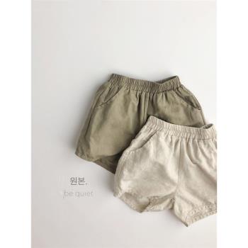 韓國專柜復古亞麻~夏季薄款兒童棉麻短褲外穿森系洋氣男女童褲子
