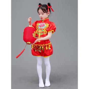 六一兒童中國紅夢娃演出服男女童幼兒園喜慶開門紅燈籠舞蹈表演服