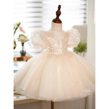 超仙兒童禮服公主裙花童婚禮女孩周歲女寶寶生日蓬蓬裙鋼琴演出服