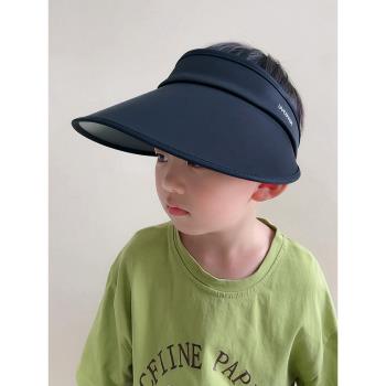 upf50+兒童防曬帽大帽檐男童空頂太陽帽子夏季男孩遮陽帽防紫外線