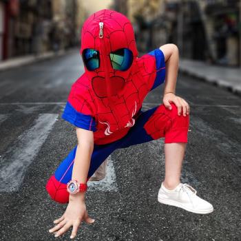 蜘蛛俠的衣服男童cosplay服裝兒童角色扮演小男孩卡通人物演出服