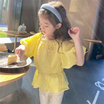 夏季寶寶短袖上衣韓版兒童襯衫